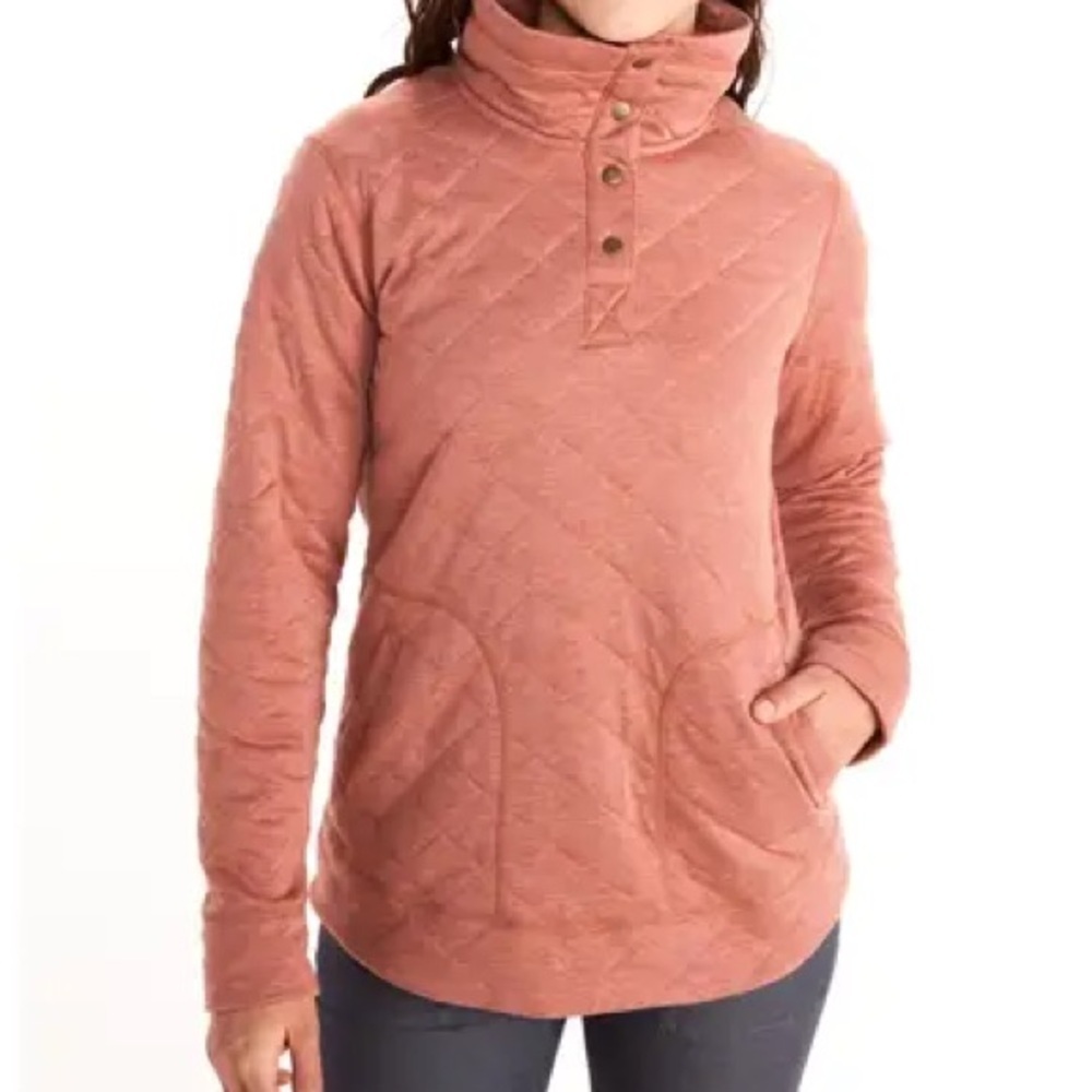 Marmot Roice Pullover Long Sleeve - Women's Quilted Snap Picante Heather